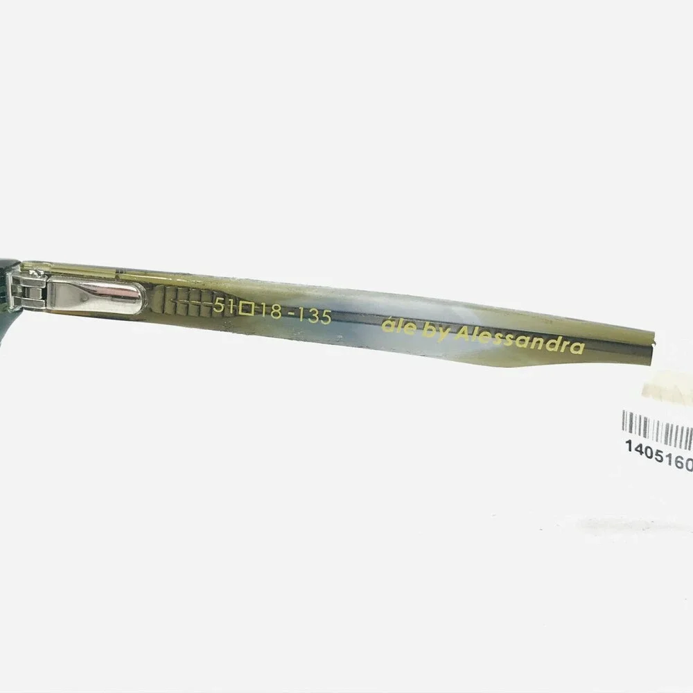 Ale by Alessandra Eyeglasses Frames 617-3 Clear Blue Green Round 51-18-135